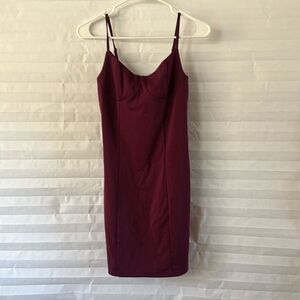 Camellia Women's Burgundy Spaghetti Strap Dress Size Small Elegant Party Dress